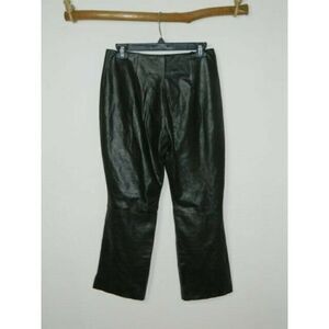 Vent Couvert Leather Pants Black Cropped Ankle Splits Made France Size 40 (8-10)
